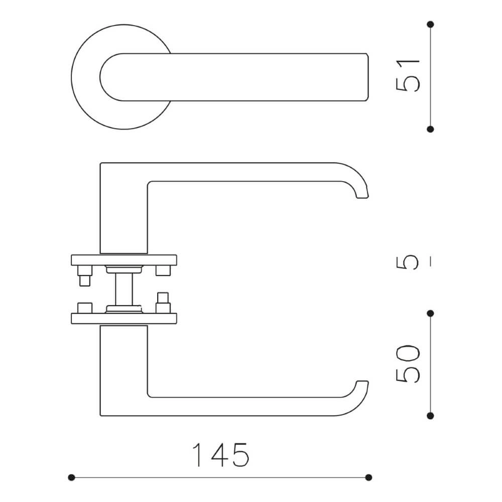 Design door handle Beta on rosette chrome Olivari 8714186503805