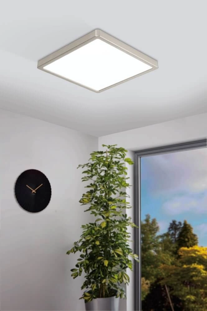 Ceiling light Zigbee Fueva-Z 28.5x28.5cm Stainless Steel Eglo 9002759988524