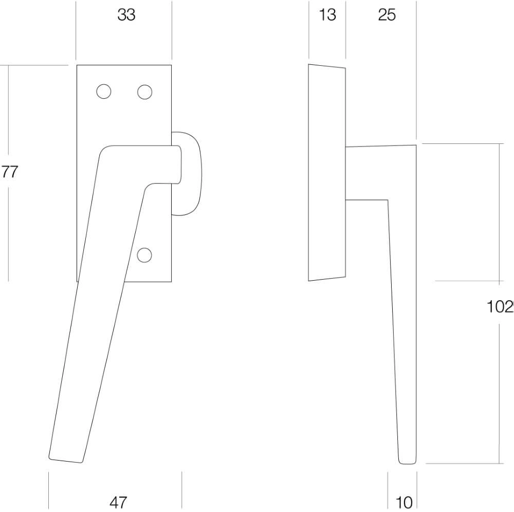 Window closure Fixon with ridge left nickel matt Intersteel 8714186065297