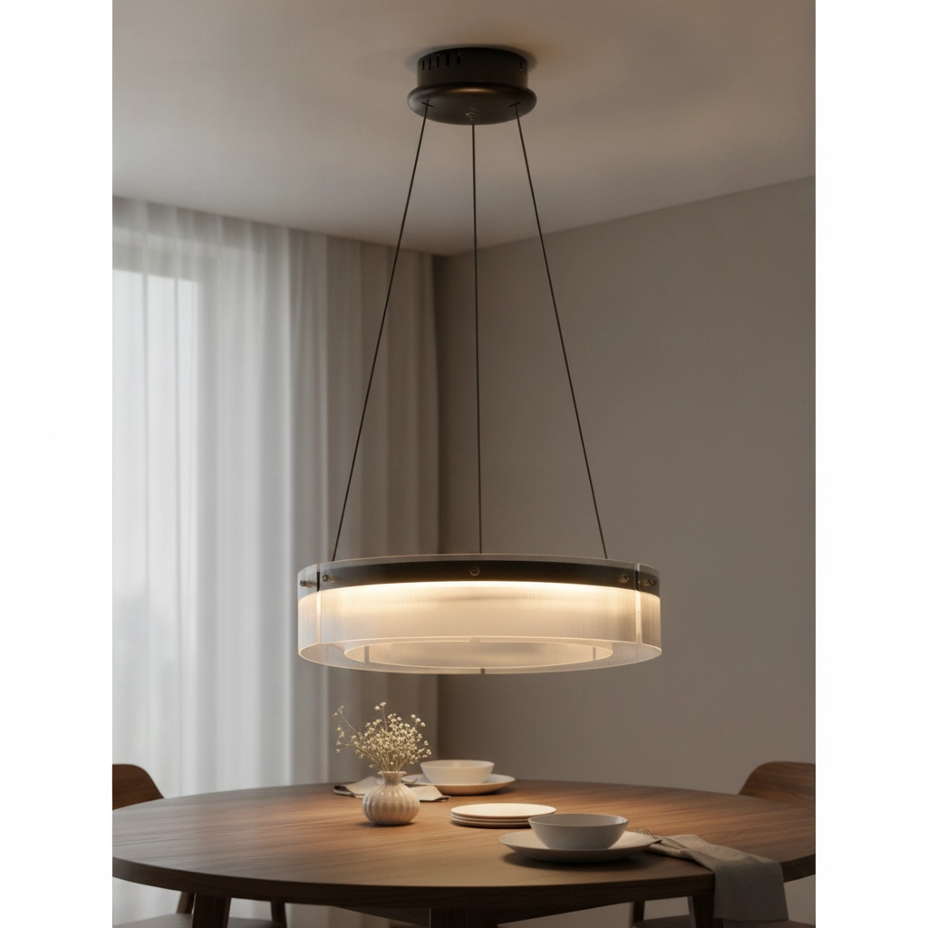 Design pendant lamp Pauline black with glass Ø 55cm