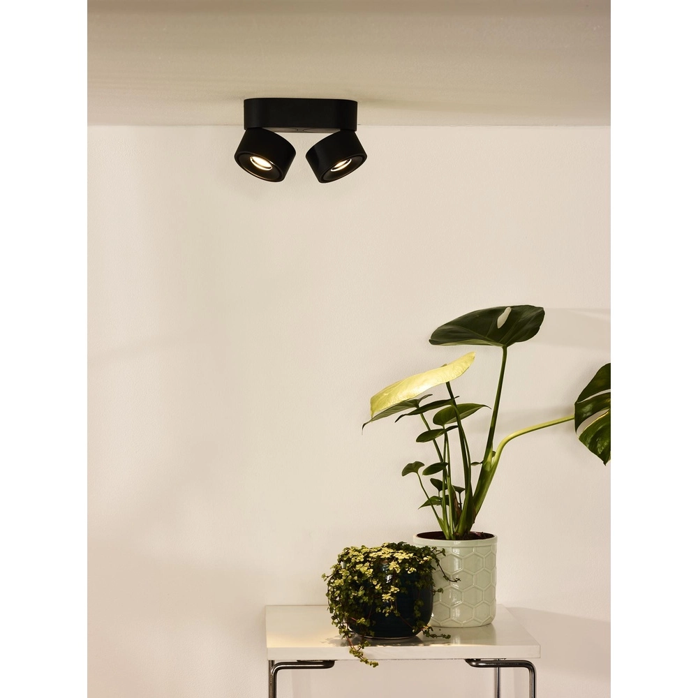 Ceiling spotlight Yumiko Double Black Lucide 5411212351678