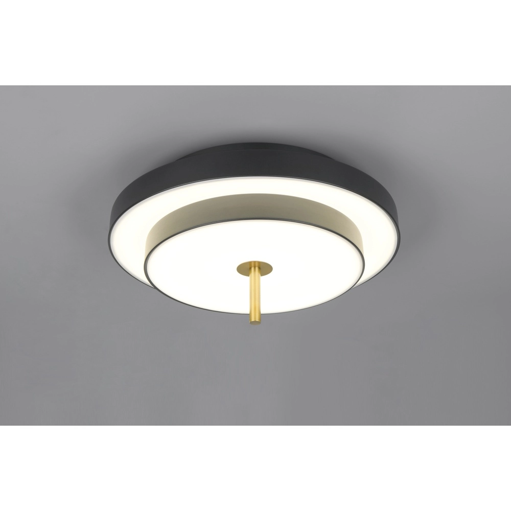 Modern ceiling lamp Keaton black with gold Ø 40cm Trio 4017807653687