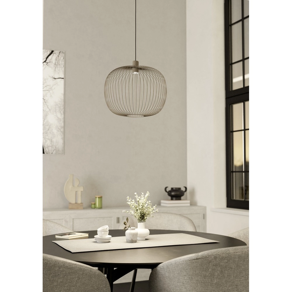 Wire pendant lamp Lodods sand brown Ø 45cm Eglo 9008606390281