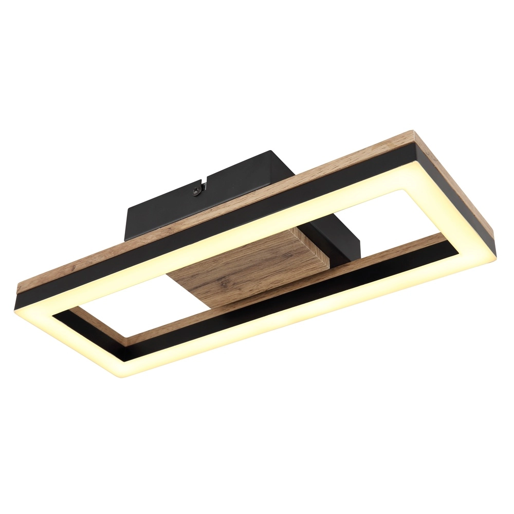 Ceiling lamp Beatrix Rectangle black with wood