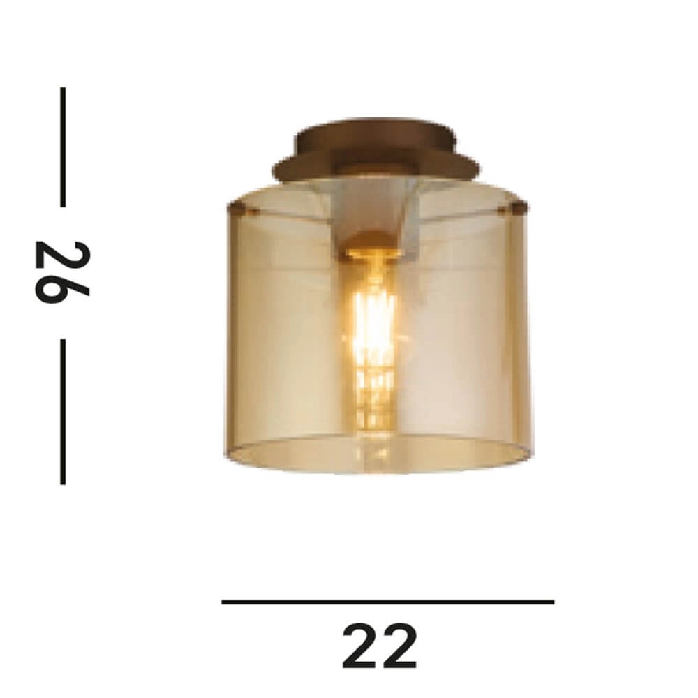 Ceiling lamp 1-light Sweden Mocha Brown Searchlight 5053423271415