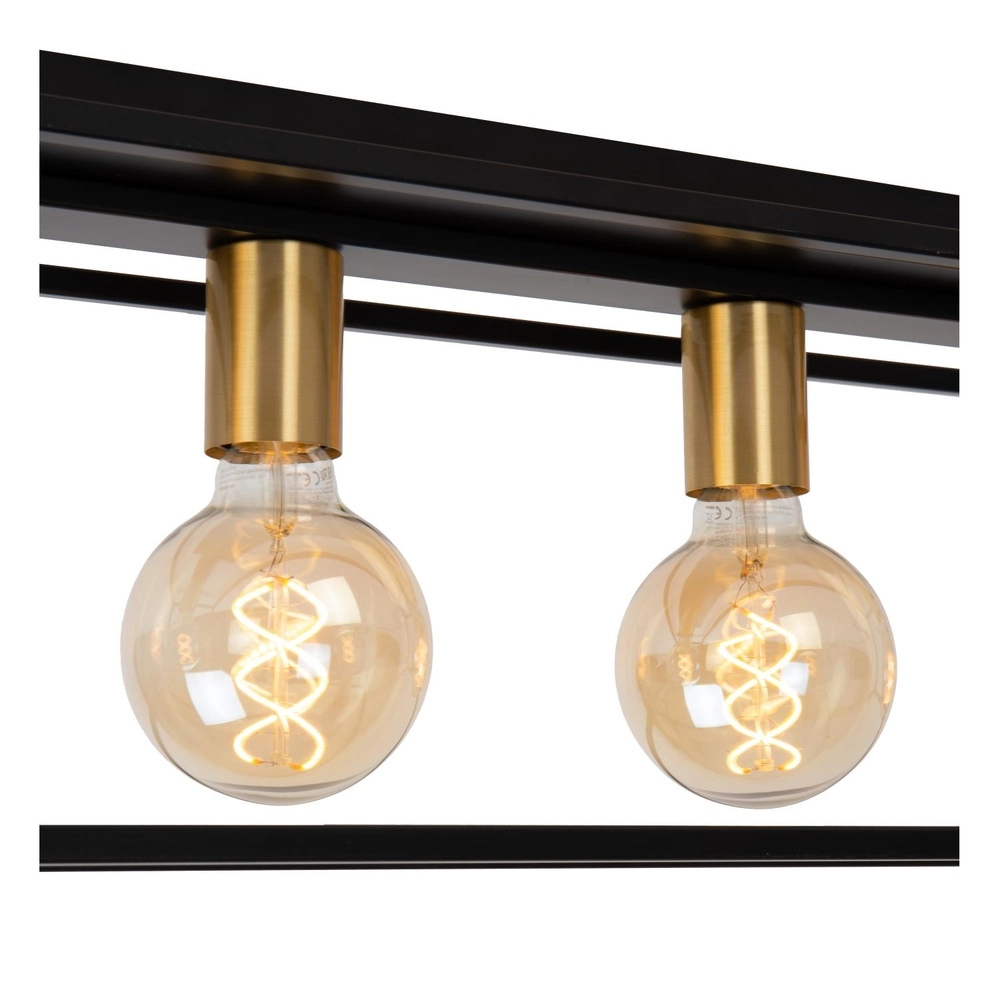 Ceiling lamp Ruben black 80cm rectangle Lucide 5411212010902