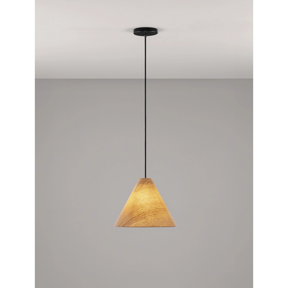 Wooden pendant lamp Elysian Ø 30cm