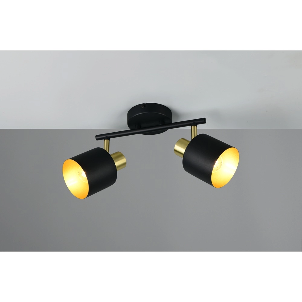 Ceiling lamp Eva 2-light black with gold Trio 4017807654653