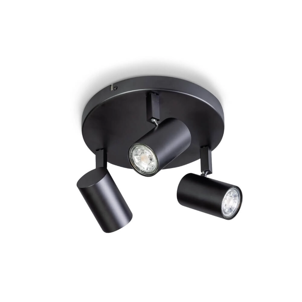 3-light surface-mounted spotlight The Common black