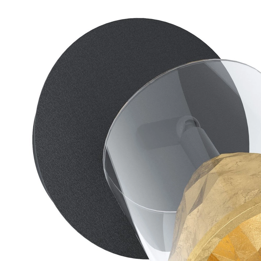 Black wall lamp Melito with gold Stars of Light 9002759395735