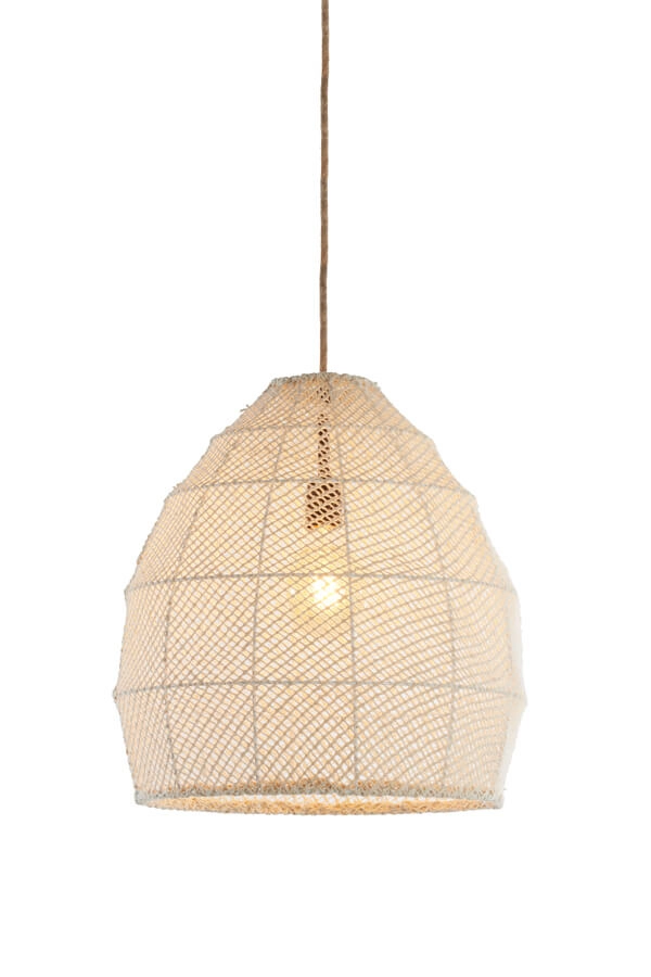 Japandi pendant lamp Makassar cream Ø 42cm