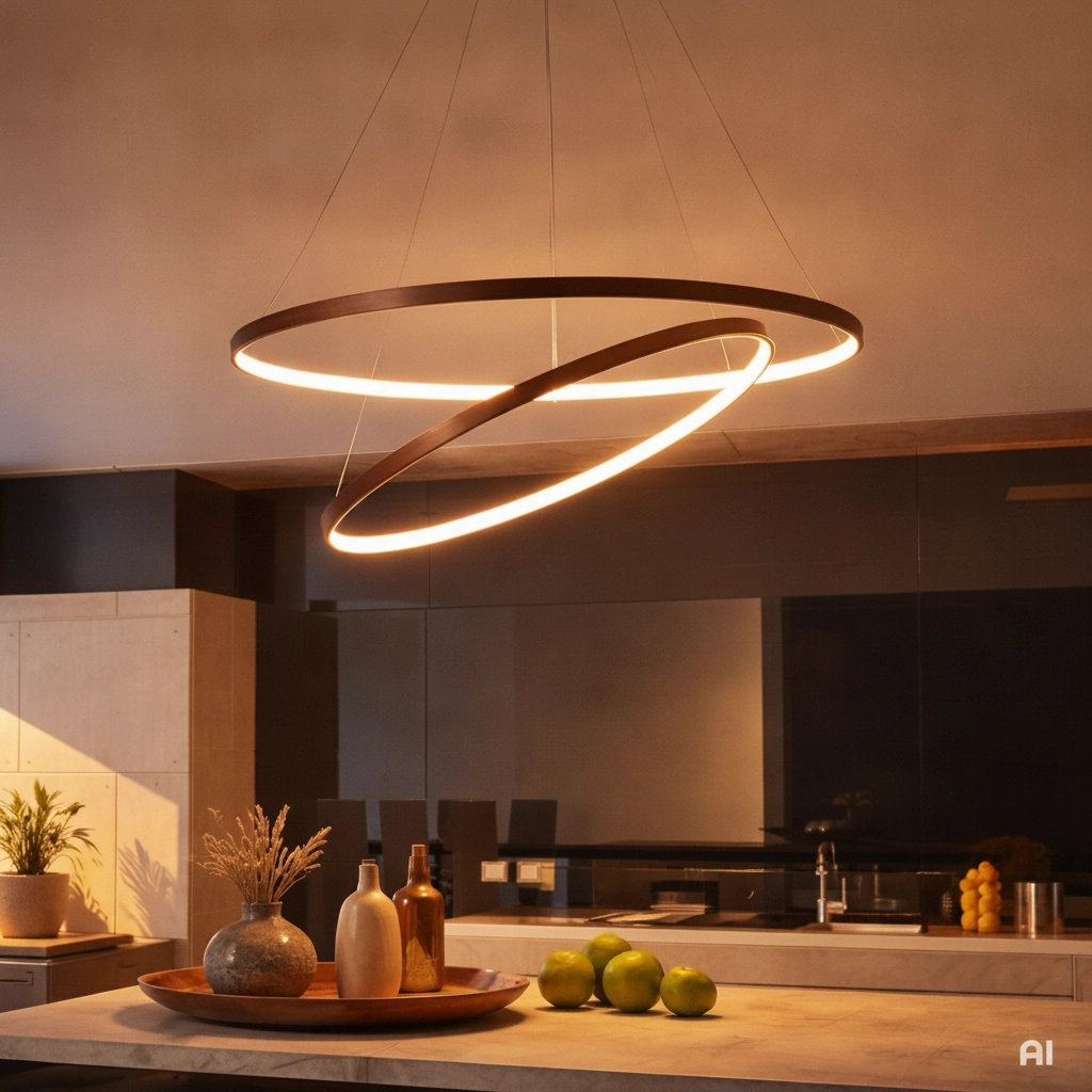 Design pendant lamp Ferrol Coffee Brown Double