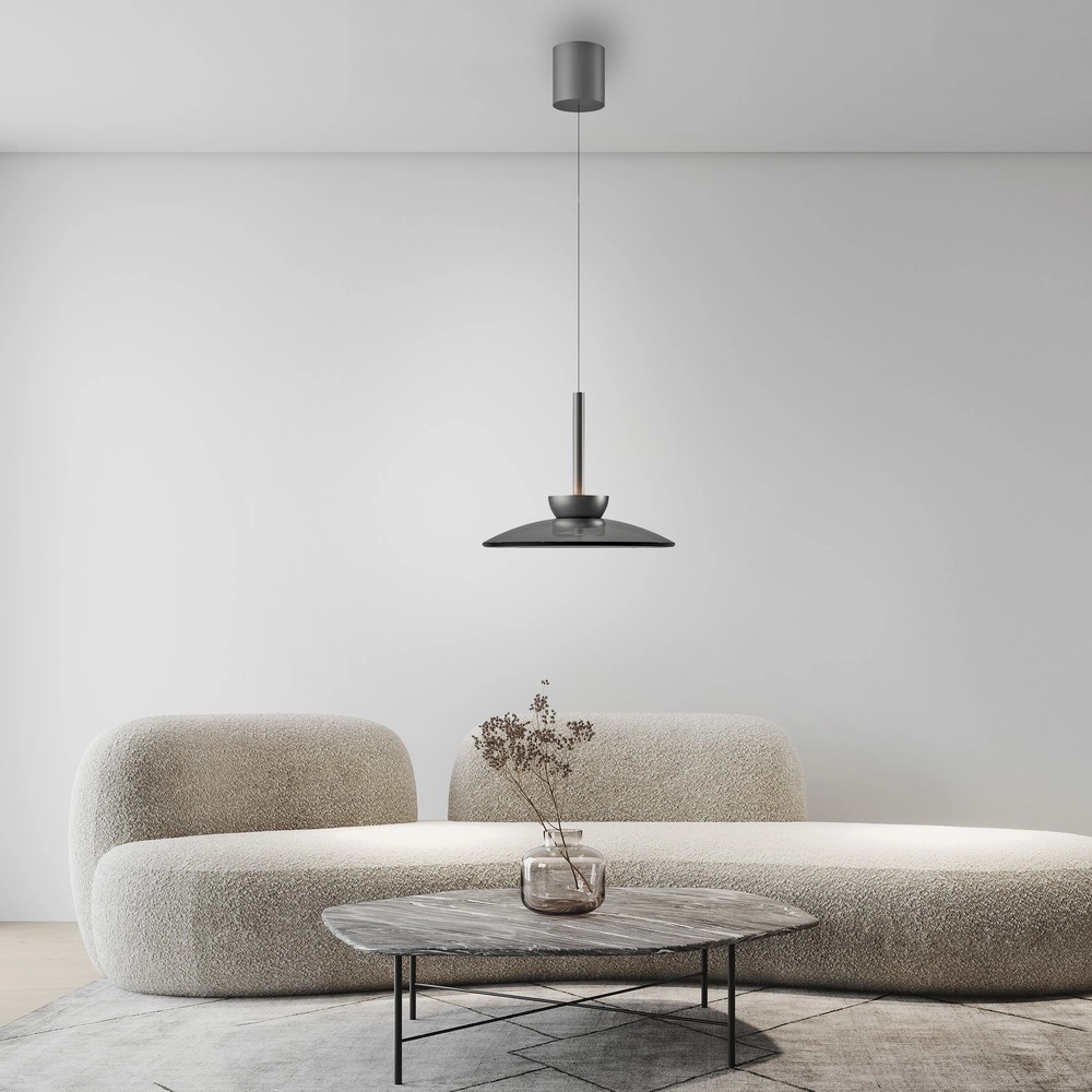 Pendant lamp Ø 32cm Pure Moon with smoke glass Paul Neuhaus 4012248386293
