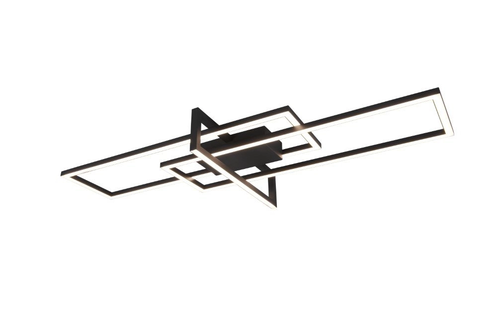 LED flush ceiling light Salinas Black Trio 4017807487886