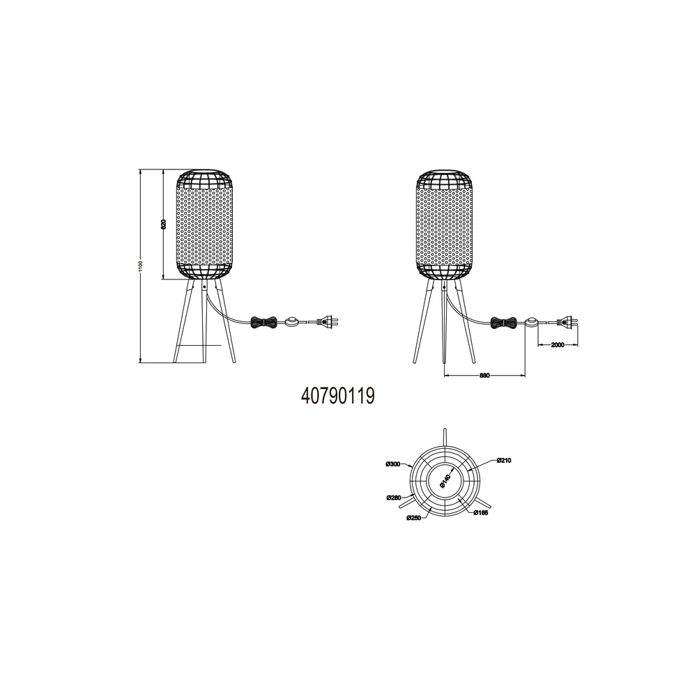 Tripod Denton Table lamp Globo 9007371572243