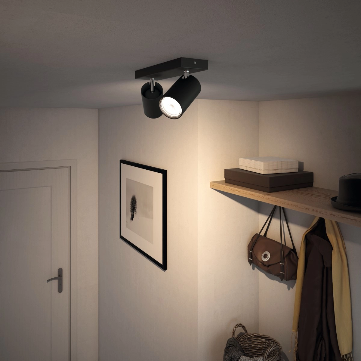 Lamp Kosipo 2-light black Philips 8718696164907