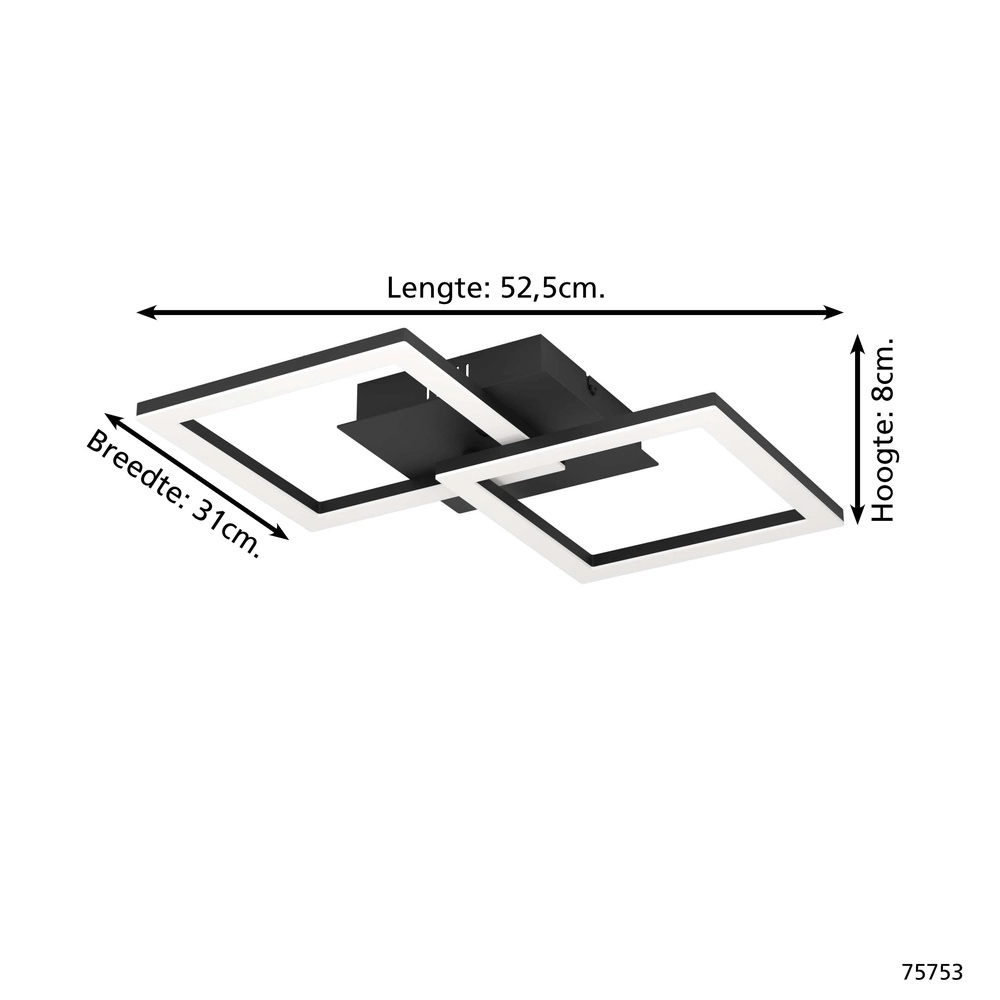 Led ceiling light Rgbic 52cm - black Eglo 9002759757533