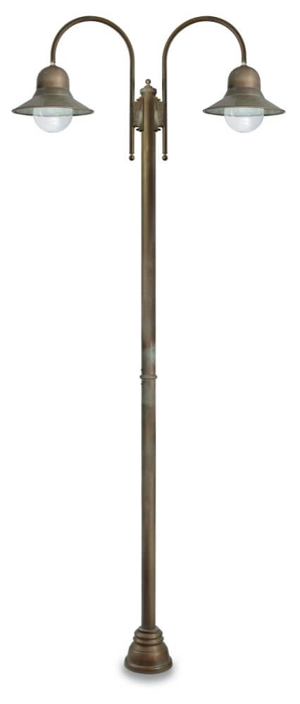 Floor lamp Campanula L - aged brass 2-lights