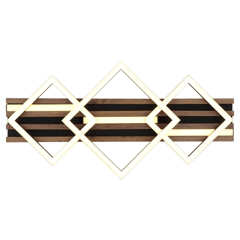 Ceiling lamp Obrien black with wood 3-lights Globo 9007371515301