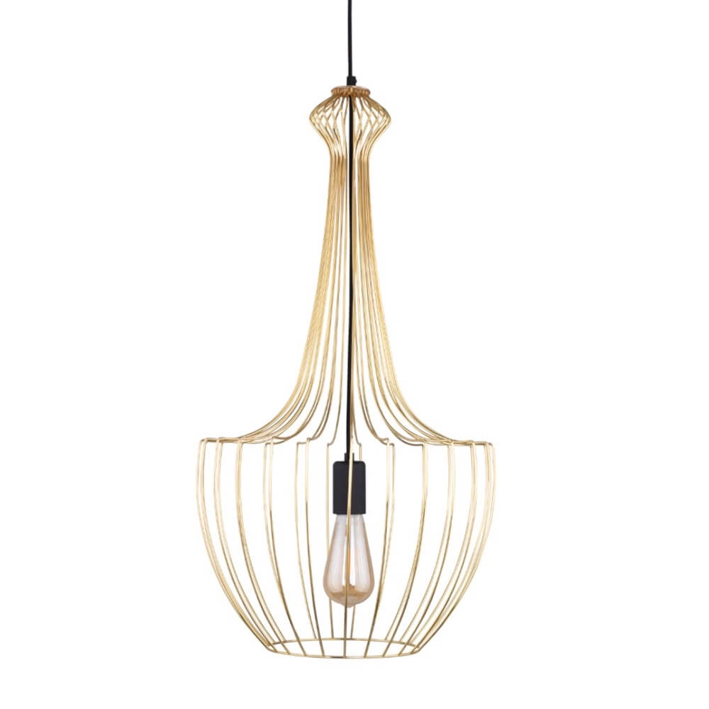 Golden wire lamp Luksor Ø 37cm