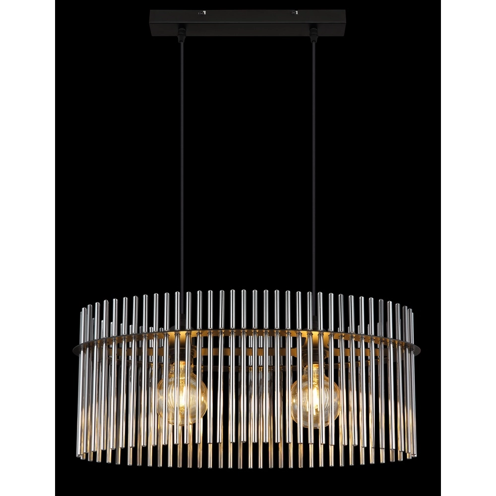 Pendant lamp Gorley Black with smoke glass rods Globo 9007371506149