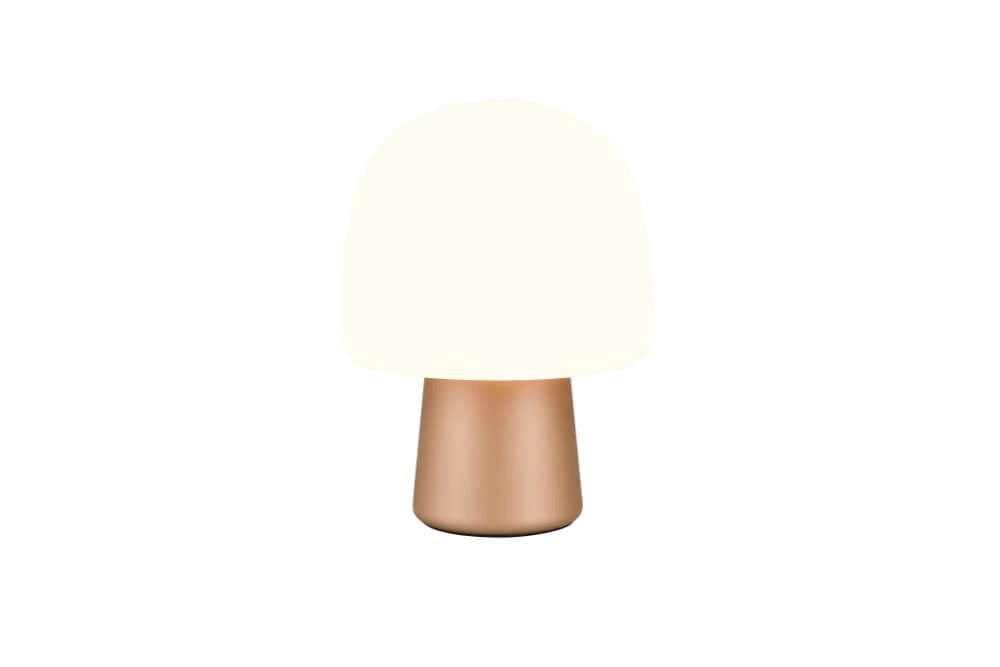 Mushroom table lamp Steen coffee with white glass Trio 4017807616477