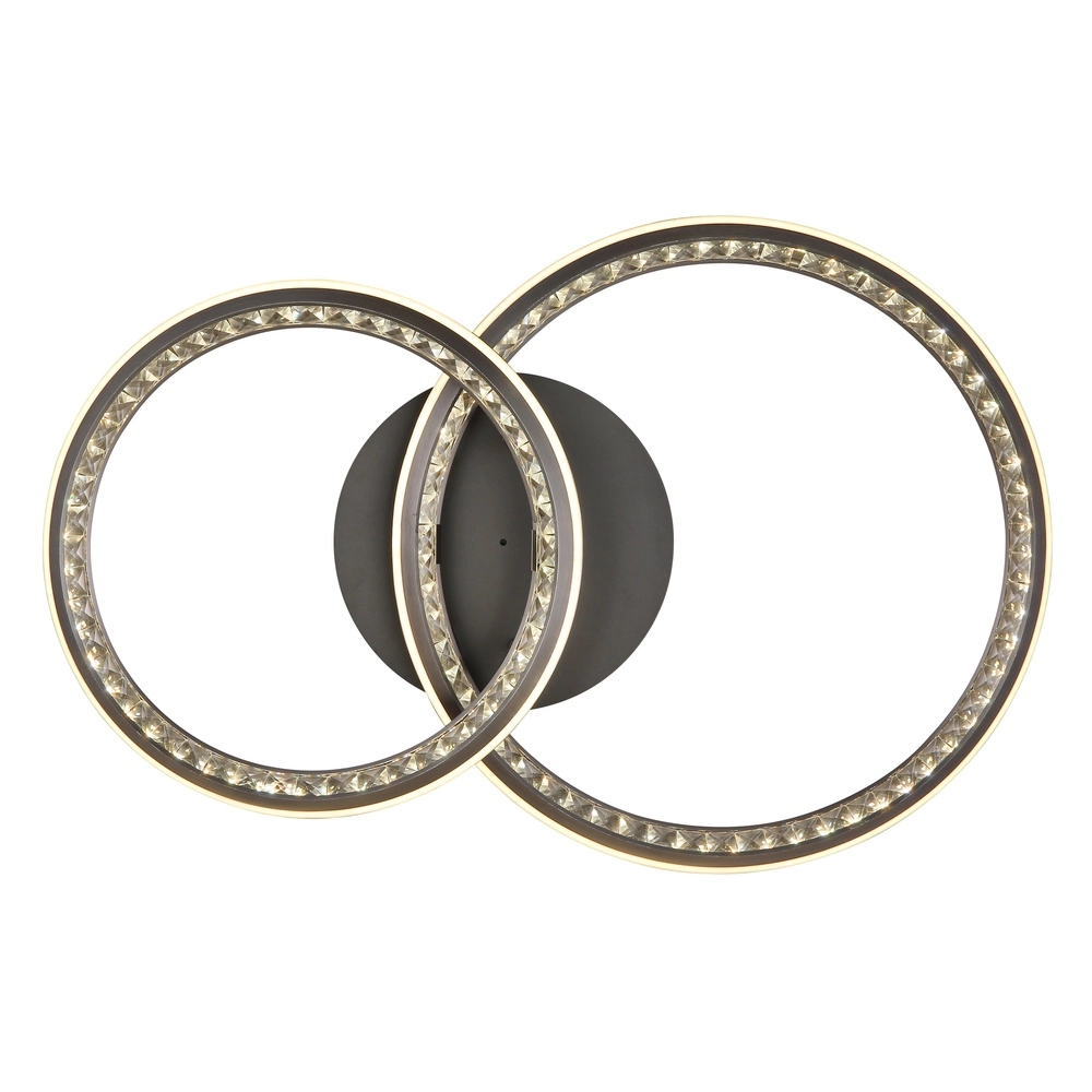 Design ceiling lamp Alaina 2 rings grey Globo 9007371462896