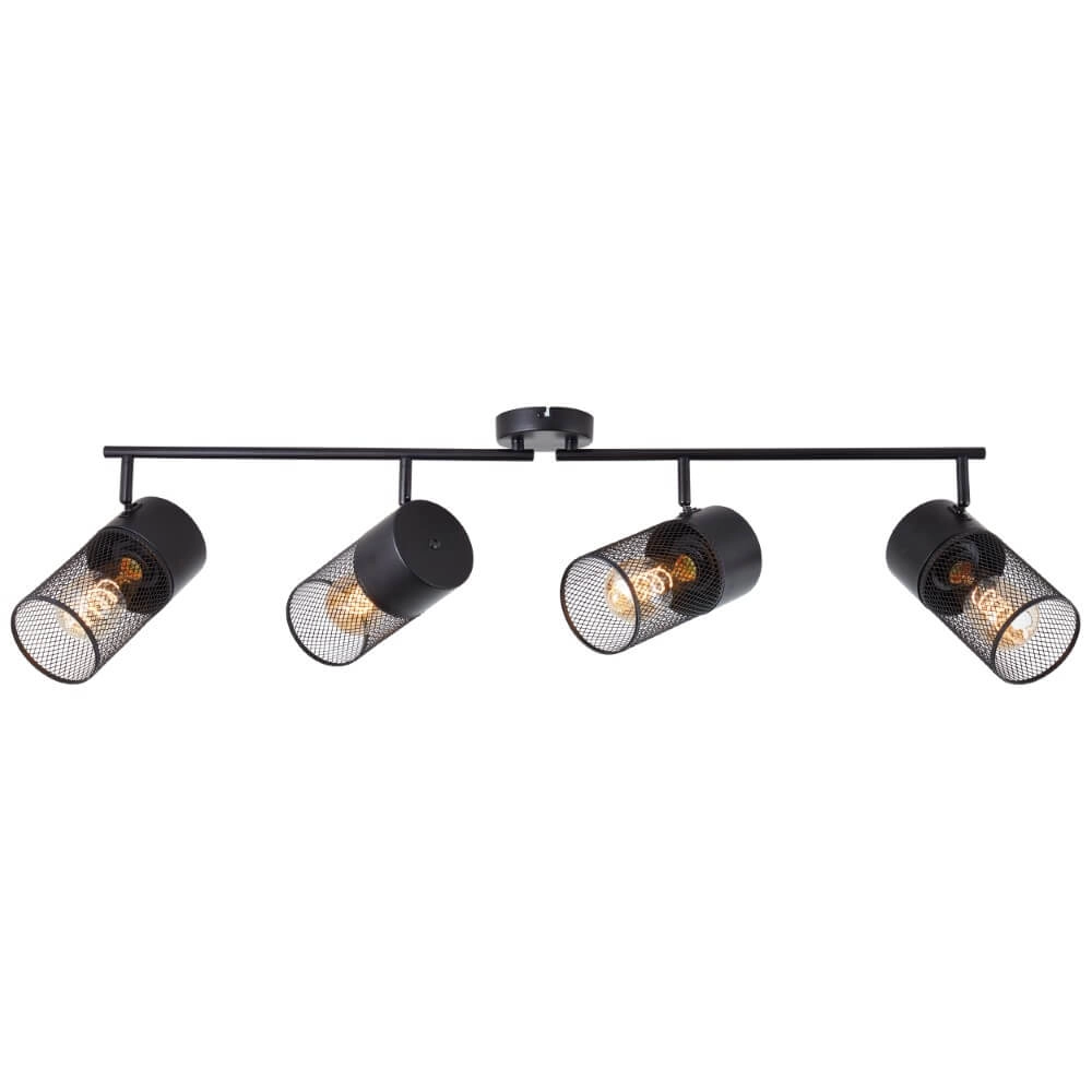 Black ceiling lamp Kamolo 4x E27