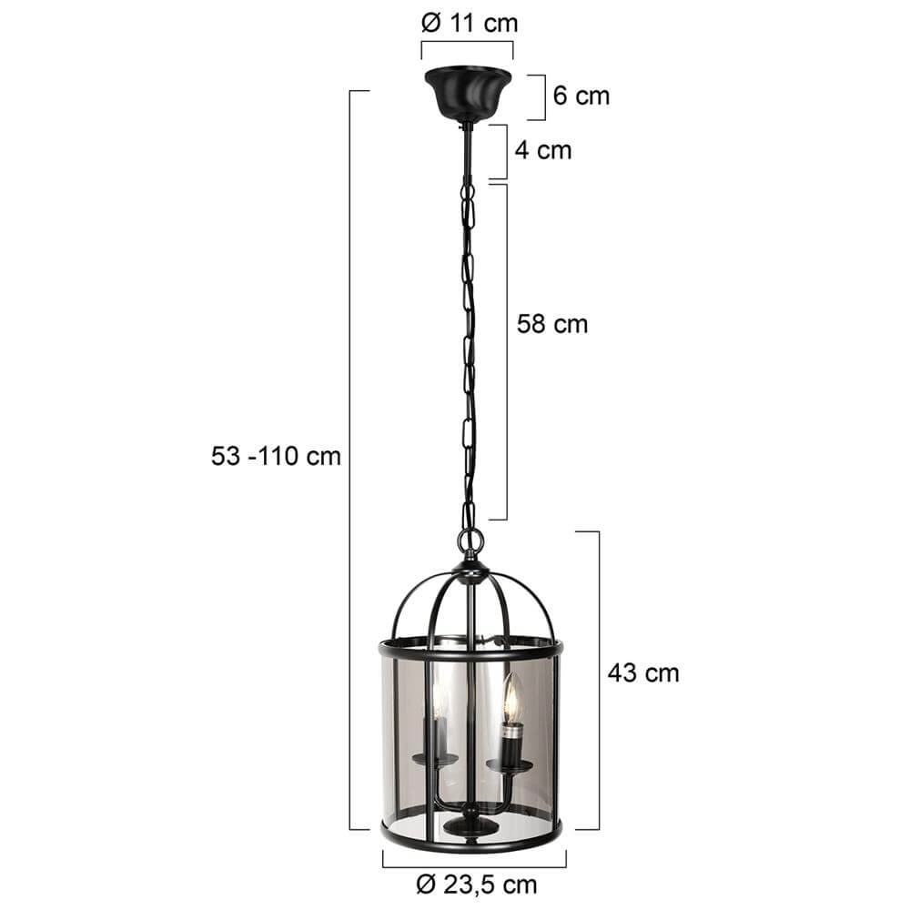 Classic pendant lamp Pimpernel black 2-lights Steinhauer 8712746174199