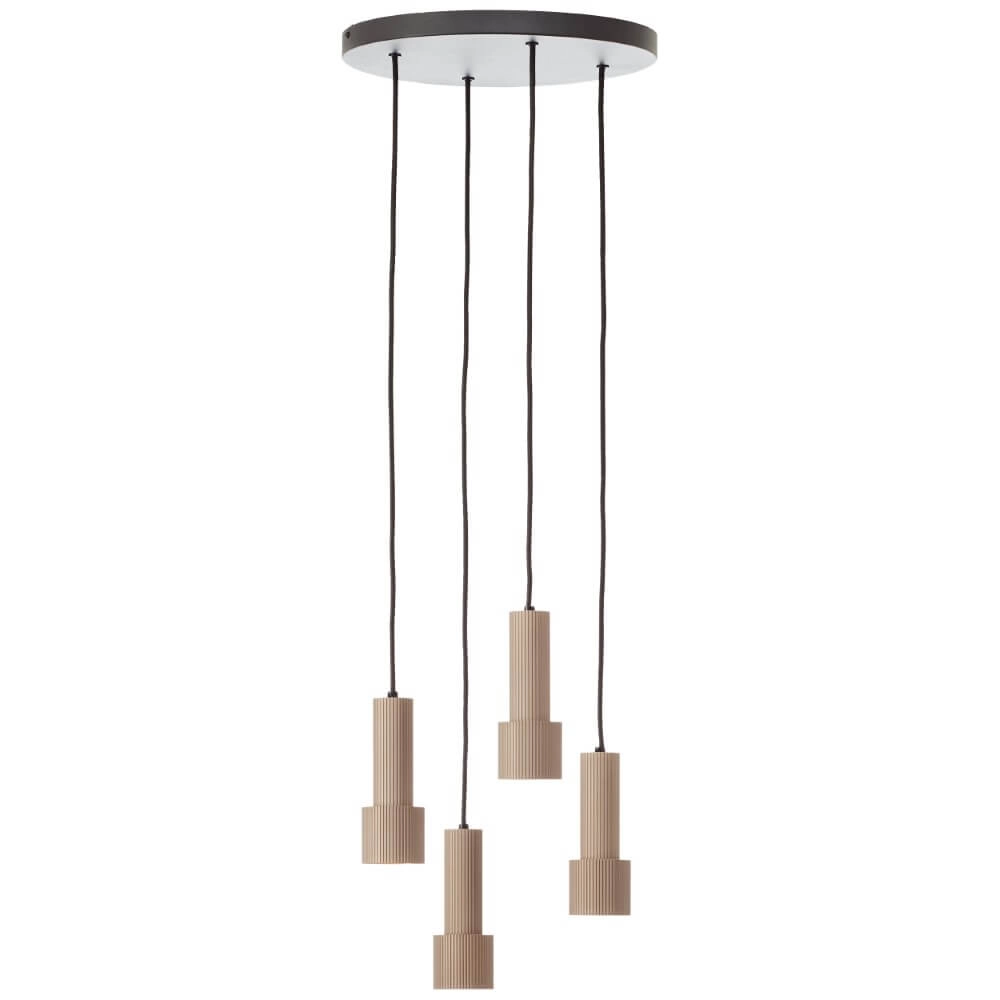 Round pendant lamp Cadiz 4-light black with bronze Brilliant 4004353446955