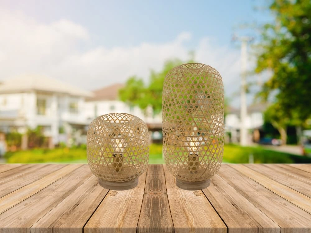 Rattan floor lamp Mirena 46cm high Globo 9007371409563