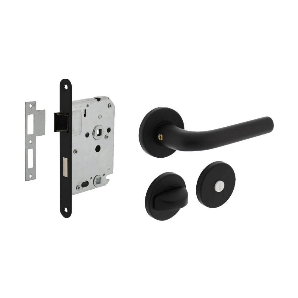 Complete door handle set Eucla Toilet Black