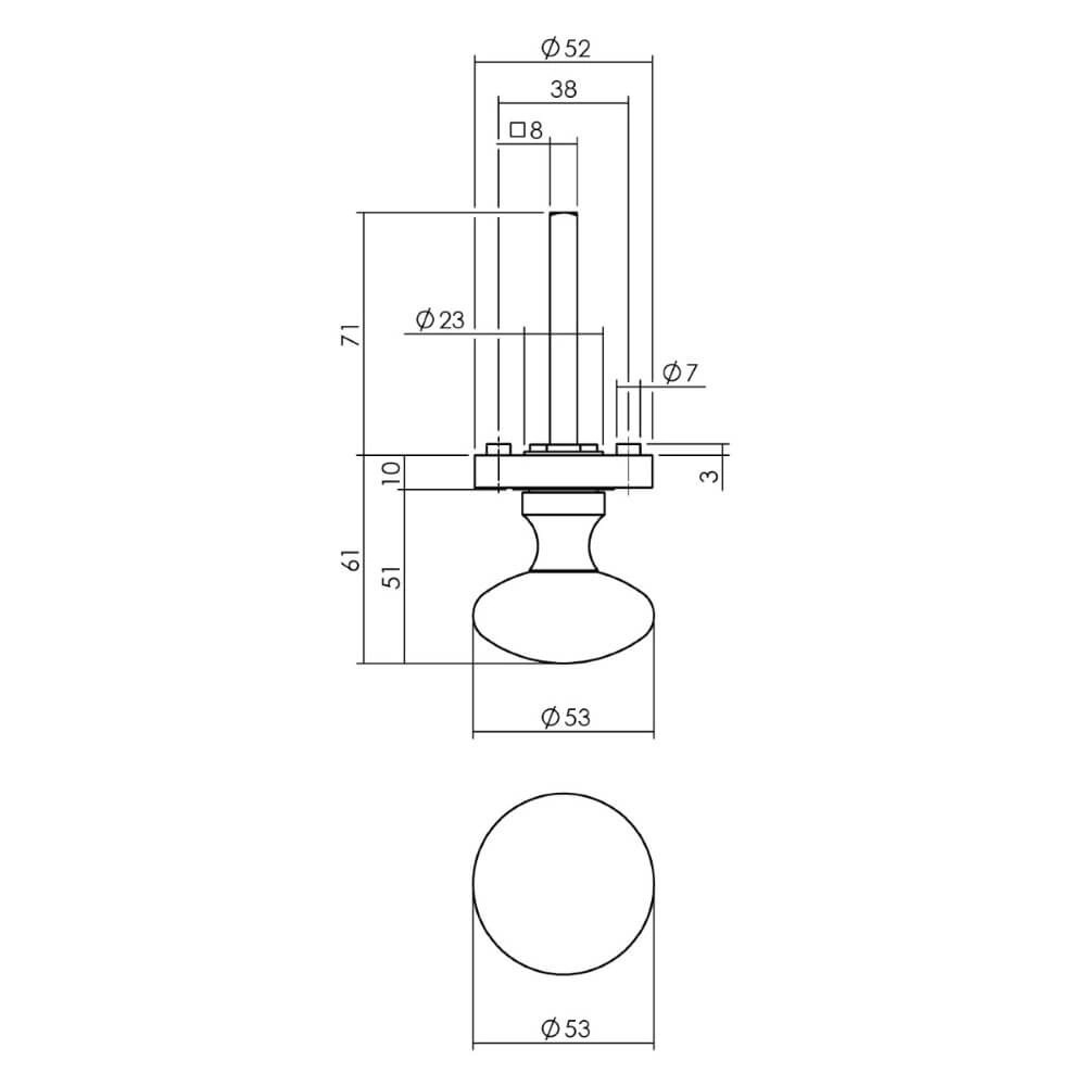 Round door knob Tondo anthracite Intersteel 8714186539729