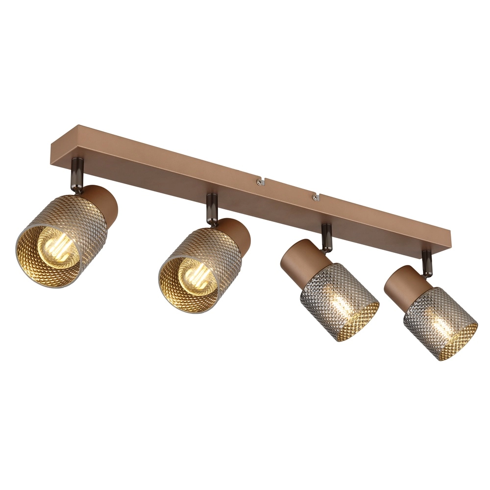 Ceiling lamp Satella 4-light coffee brown