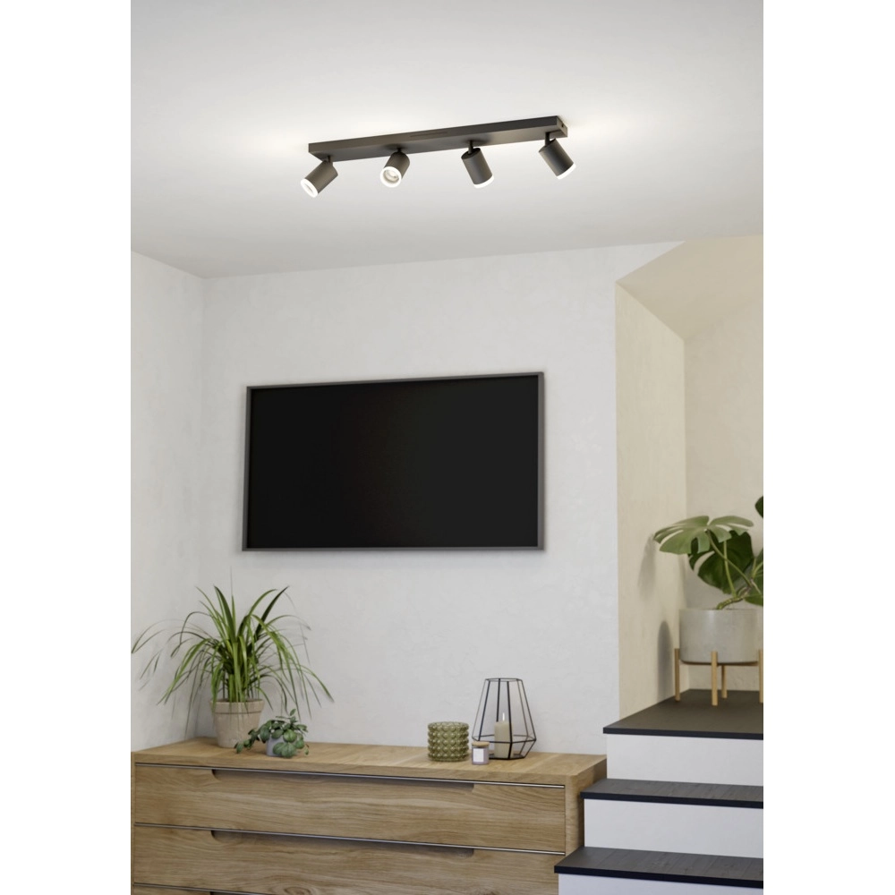 Smart surface-mounted spotlight Melitello-Z black 4-lights Eglo 9008606358137