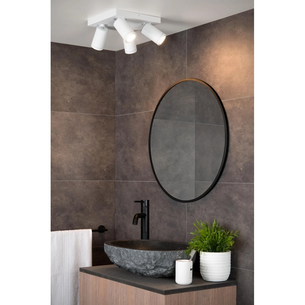 Ceiling spotlight Taylor IP44 4-light white Lucide 5411212092687