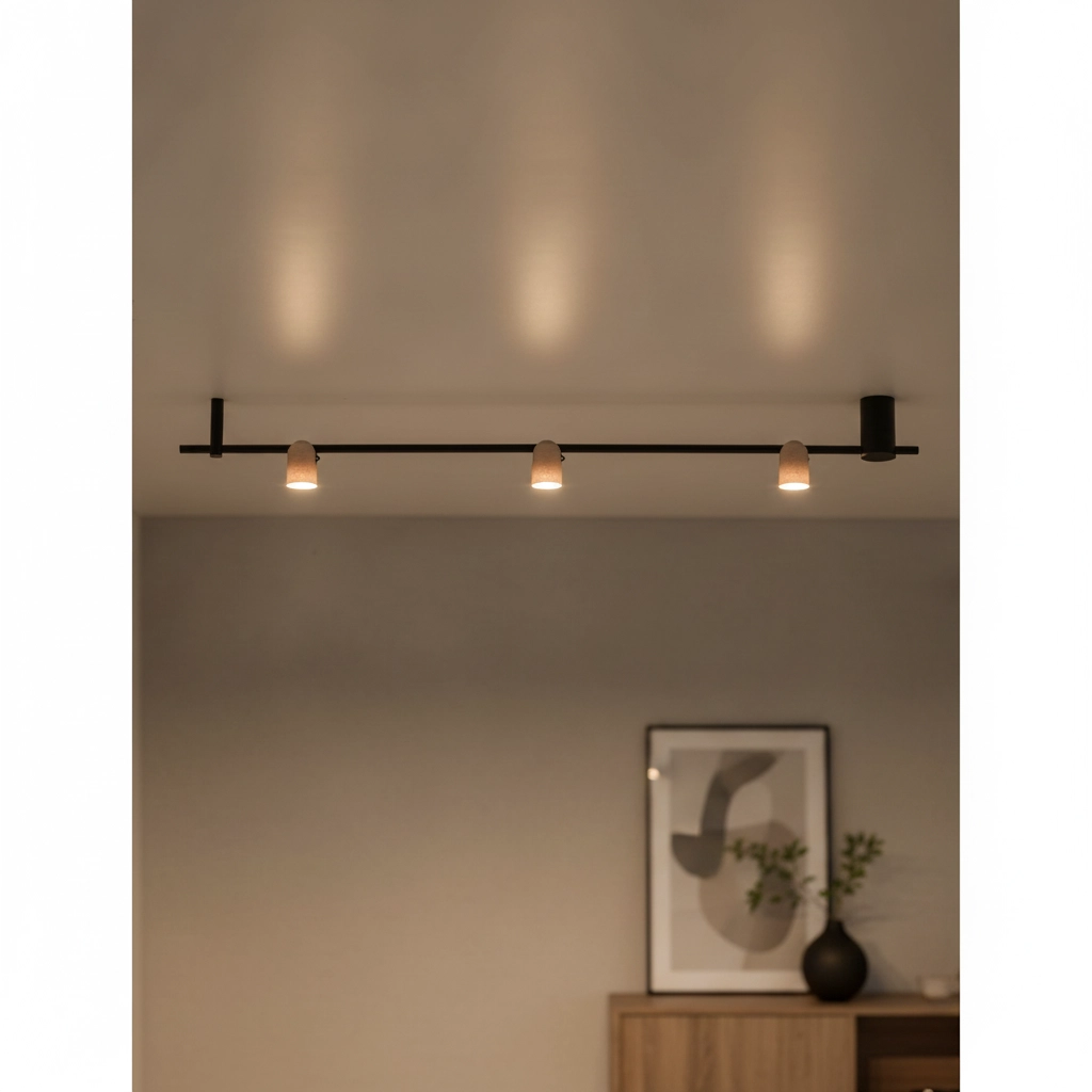 Ceiling lamp Sirmos black with mocha brown