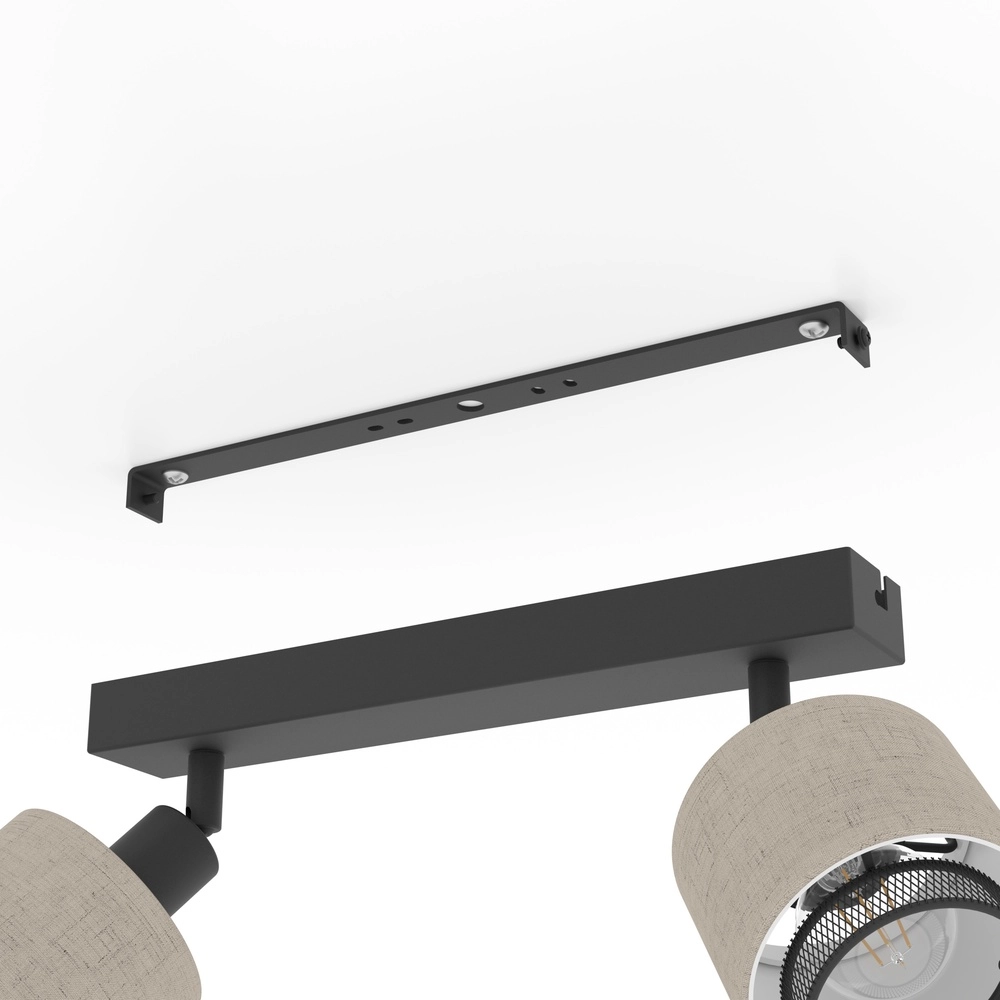 Japandi ceiling lamp Rosley 2L - black with cream Eglo 9002759436575