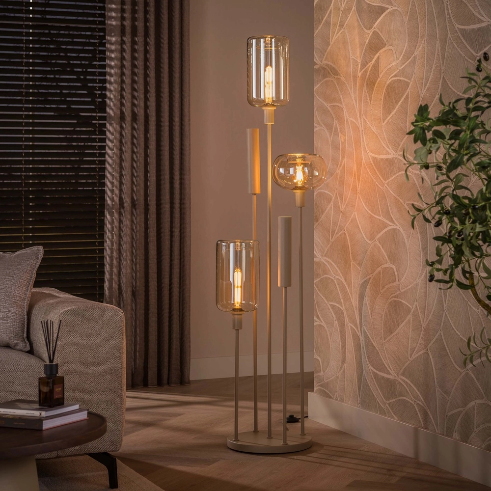 Design vloerlamp Serene zand bruin