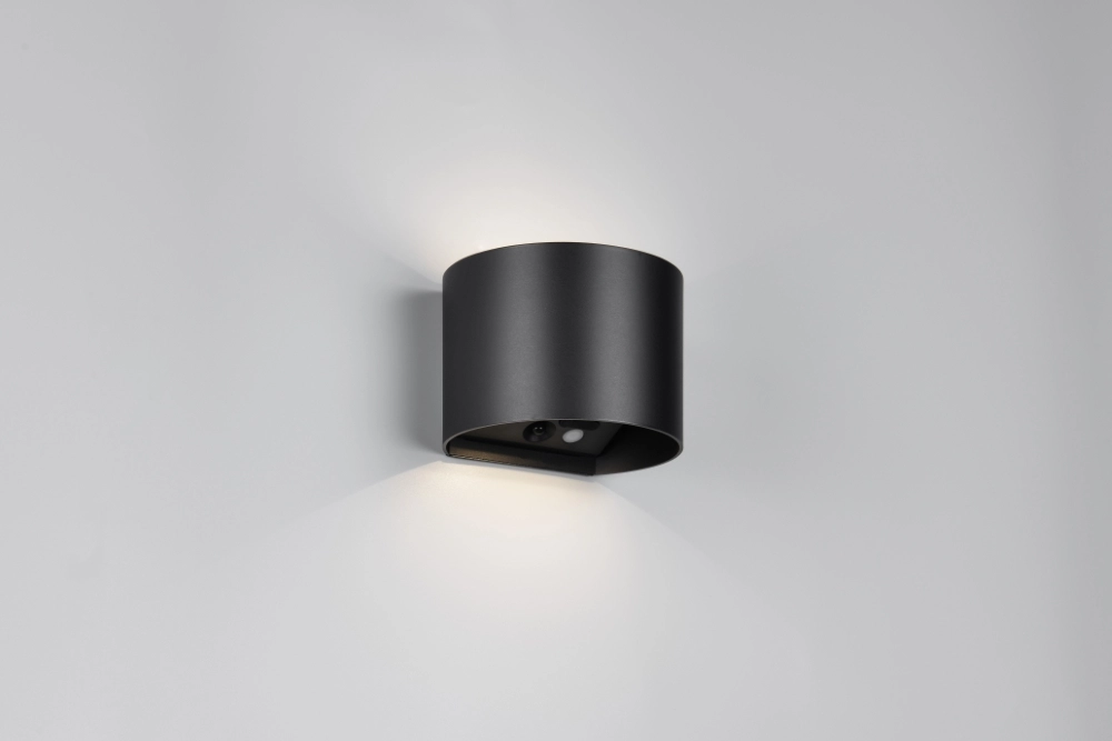 Rechargeable wall lamp Genie Black with sensor