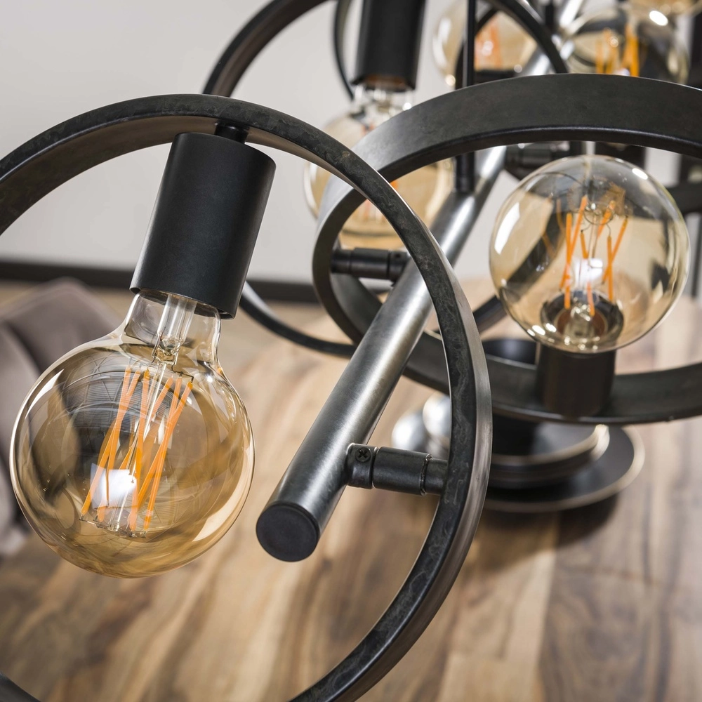 Rings pendant light dining table Hover charcoal - Ø 26cm Lyora 8716803513365