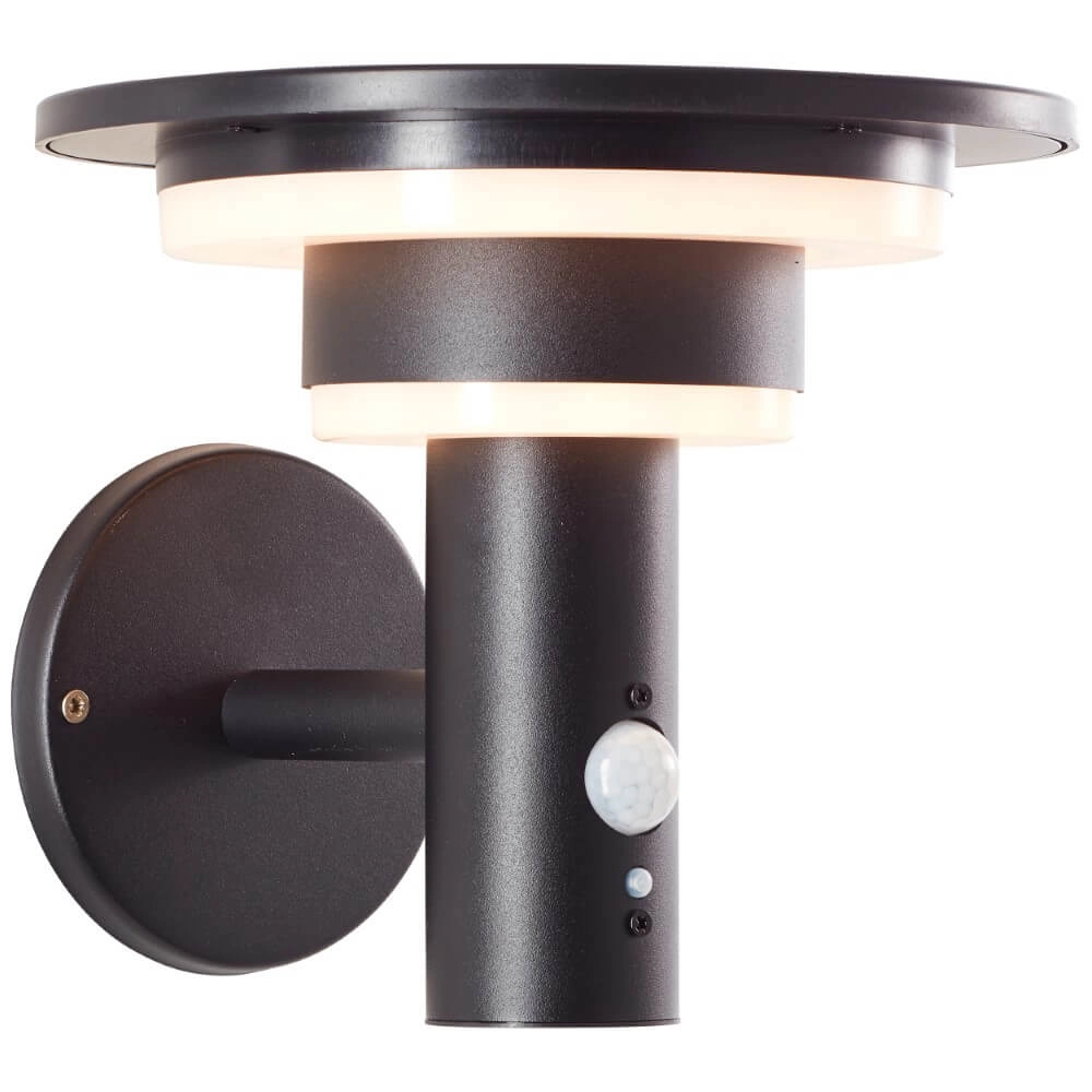 Black wall lamp Garvina with sensor