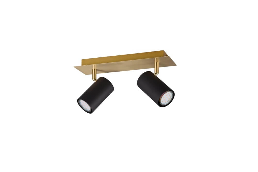 Double surface-mounted spotlight Marley black with gold Trio 4017807523911