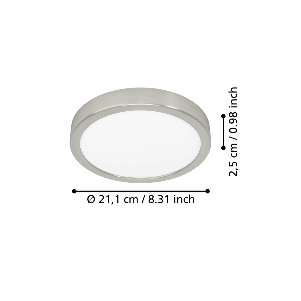 Led ceiling light Fueva 6 round - stainless steel - Ø 21.1cm Eglo 9008606330232