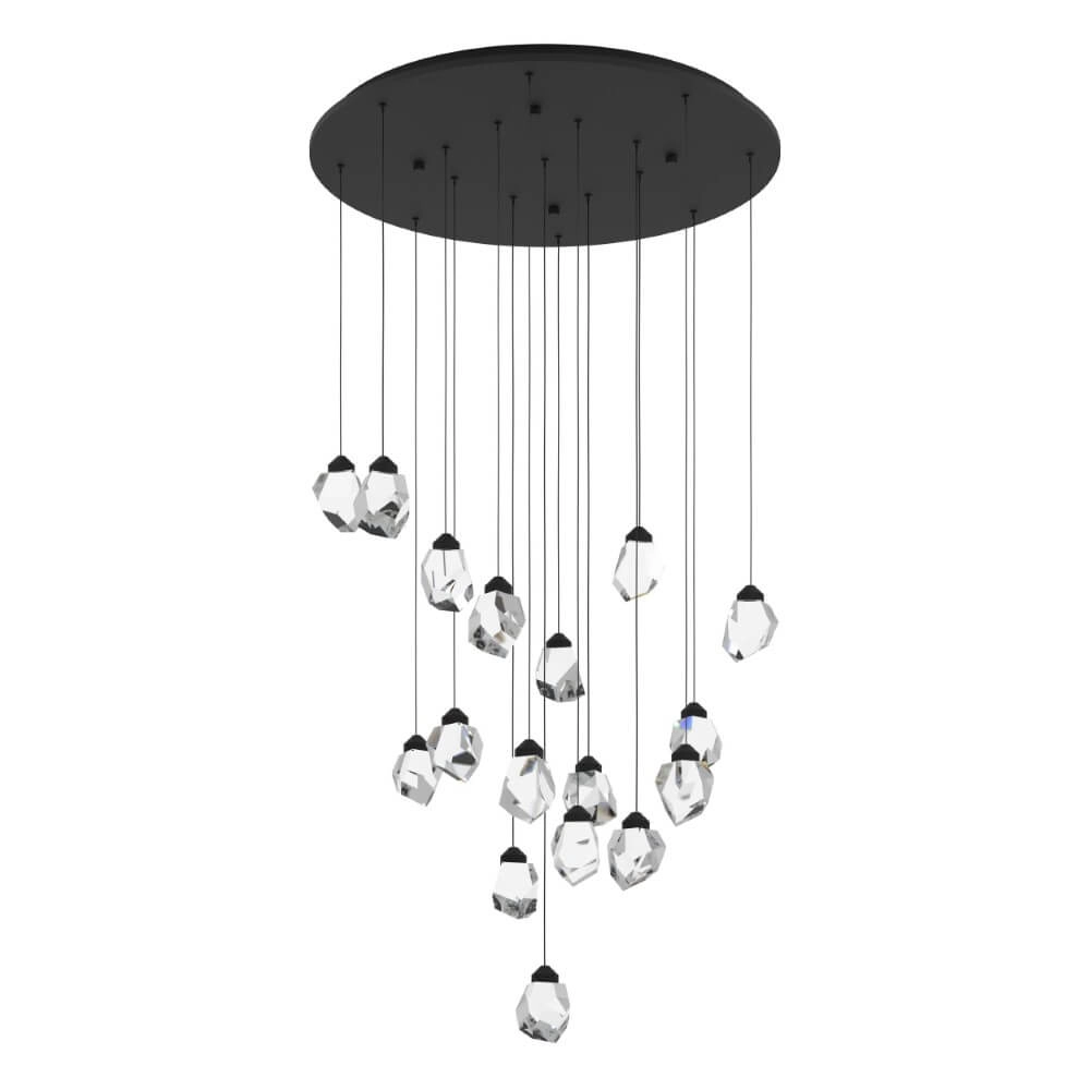 17-light hanging lamp Sindicat black round
