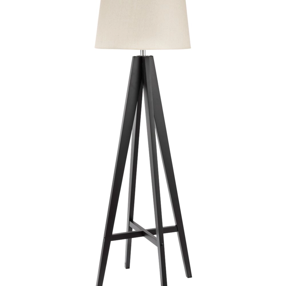 Country floor lamp Easel 148cm black with taupe Searchlight 5053423027180
