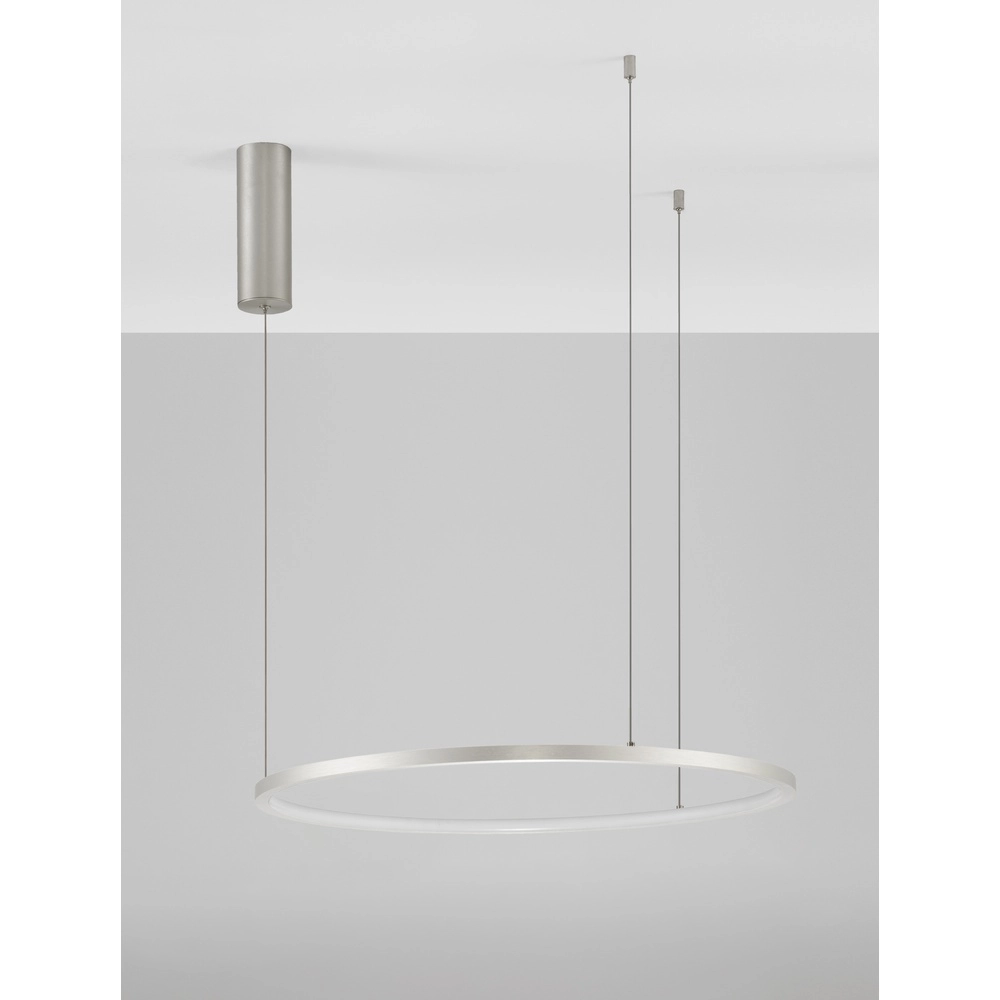 Round pendant lamp Tarquin silver grey Ø 60cm Lyora 5212017438287