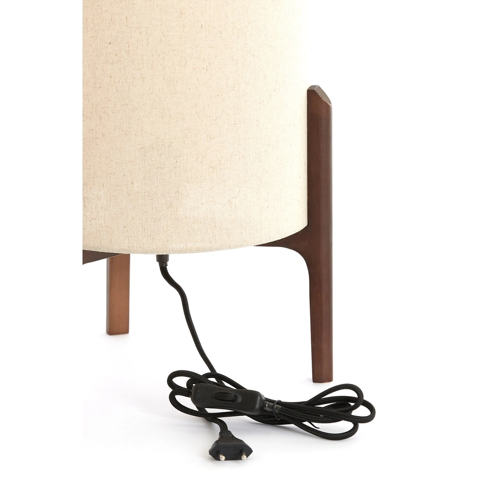 Table lamp Litto Ø 28cm - walnut with natural linen Light & Living 8717807792695