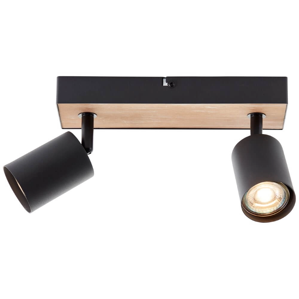 2-light lamp Jello Wood black with wood Brilliant 4004353428388