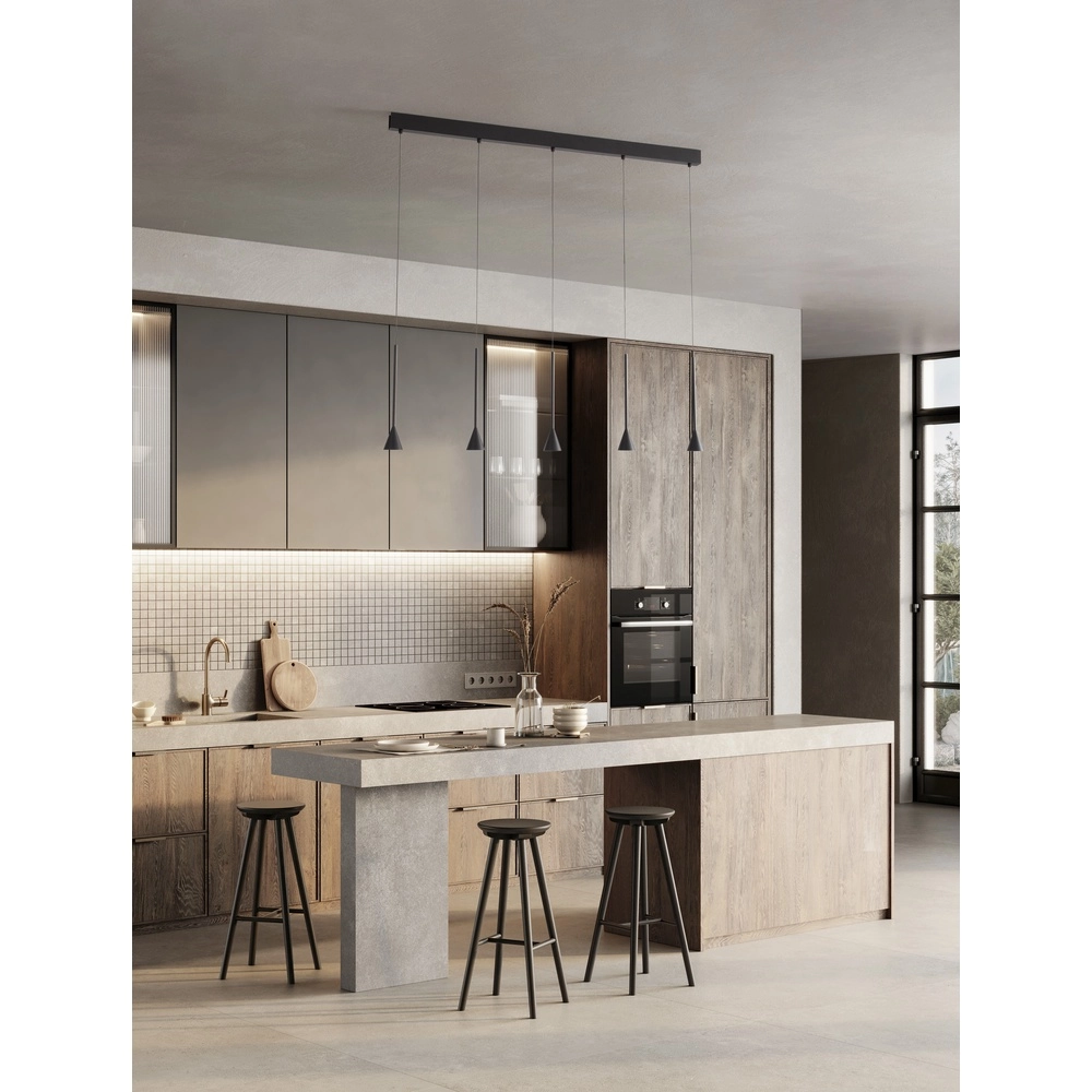 Pendant lamp Net Straight 5-light black Lyora 5212017445315